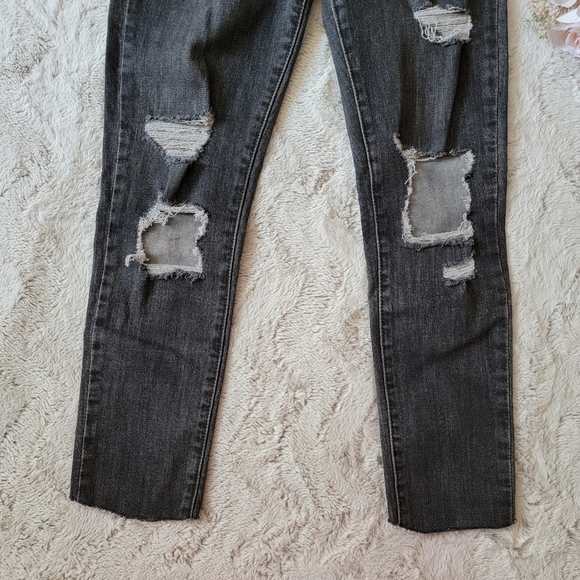 Levis 721 High Rise Skinny Gray Distressed Jeans Size W27 L32 - Picture 4 of 16